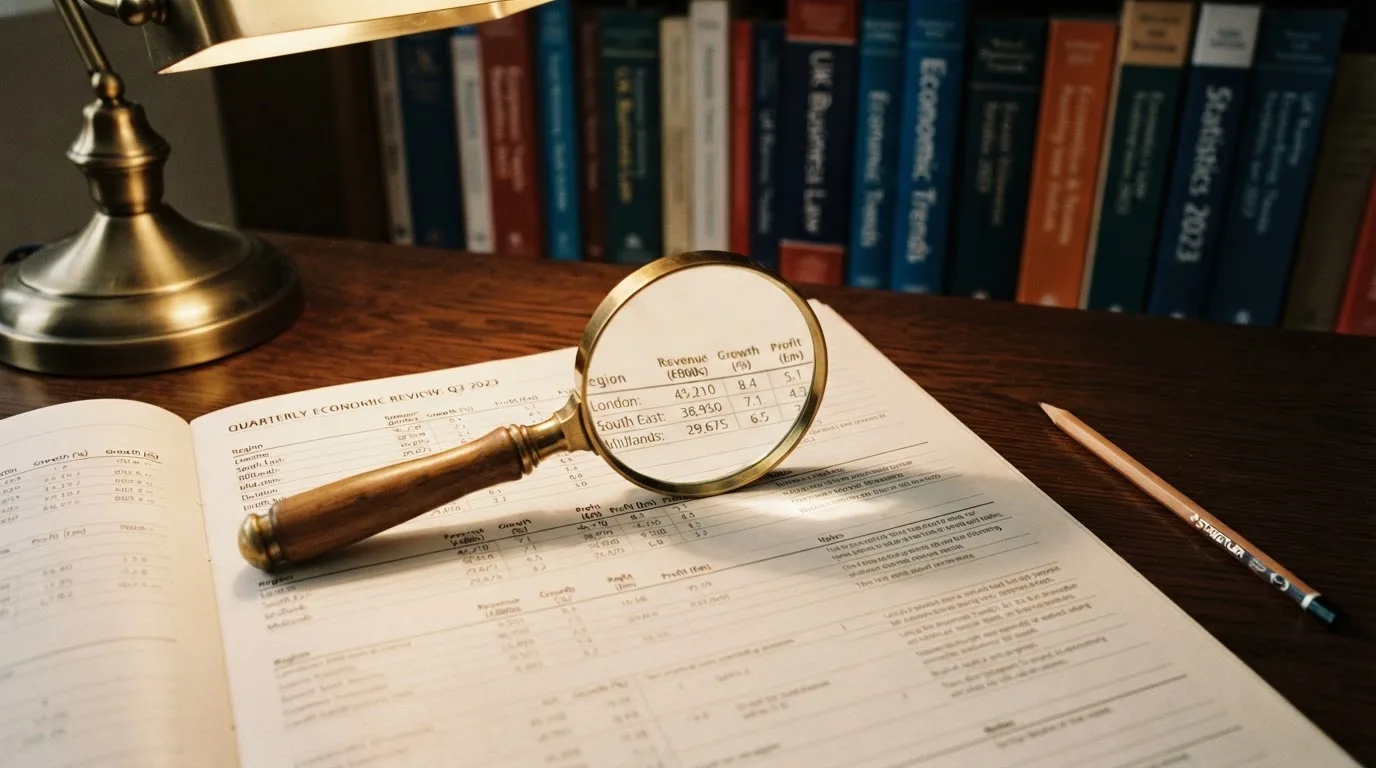 A magnifying glass rests over a printed regulatory certificate on a wooden desk.
