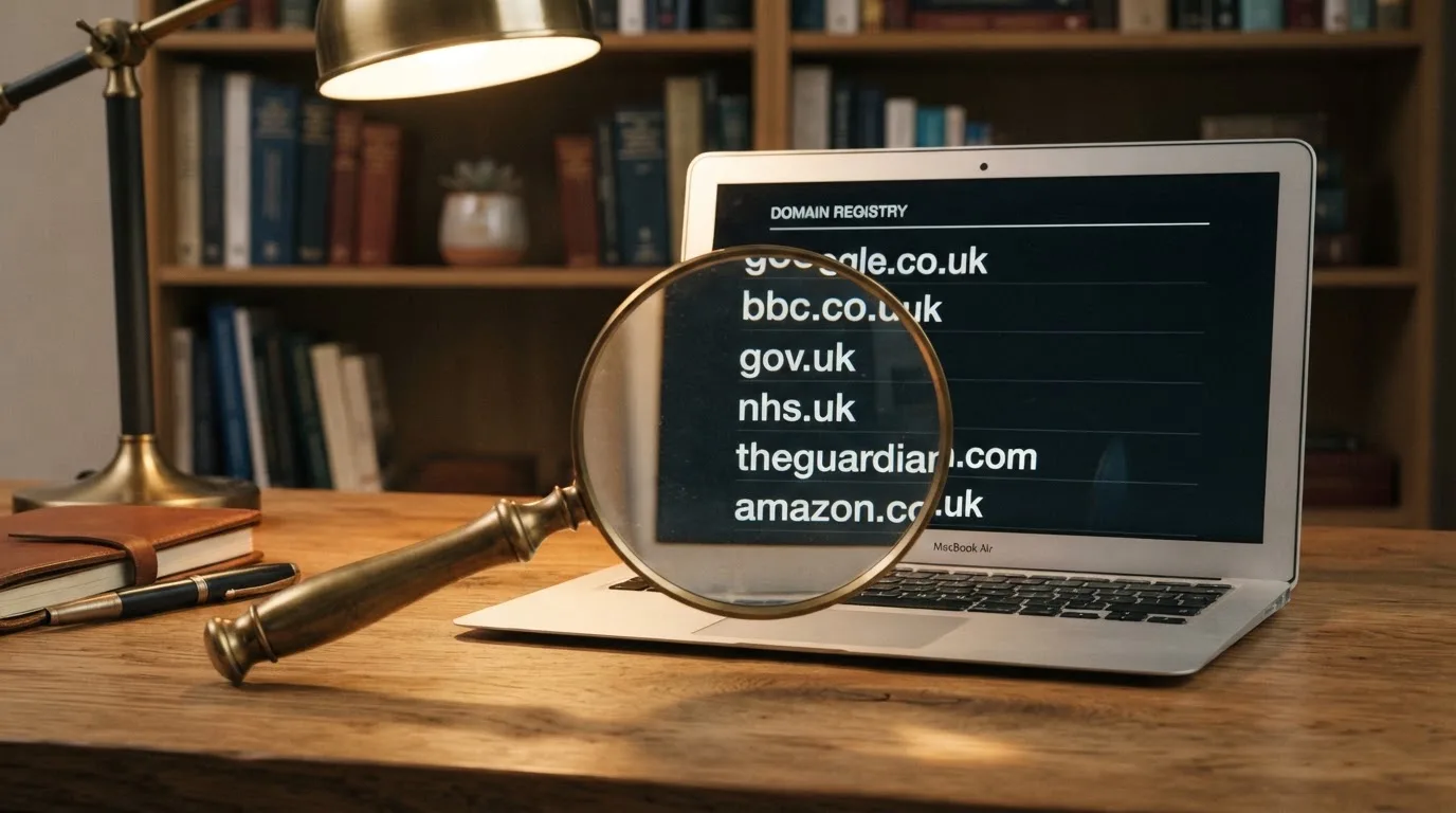 A magnifying glass rests over a printed regulatory certificate on a wooden desk.
