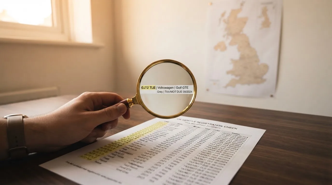 A magnifying glass held over a printed gambling licence certificate on a desk, with a UK map faintly visible in the background